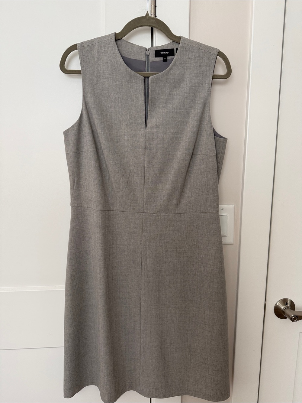 Theory Sleeveless Grey Sheath Dress - Size 12